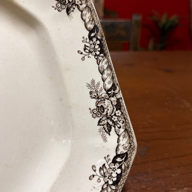 Antique Staffordshire Brown Transferware Oval Platter, Wild Horse Hunt Scene, Circa 1860s For Sale - Image 6 of 12