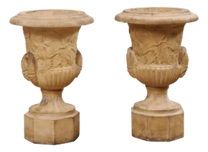 Antique English Pair Terracotta Garden Urns