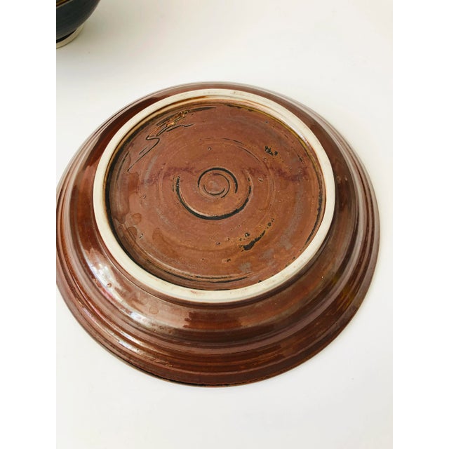Ceramic Vintage Studio Pottery Serving Dish Set - 2 Pieces For Sale - Image 7 of 8