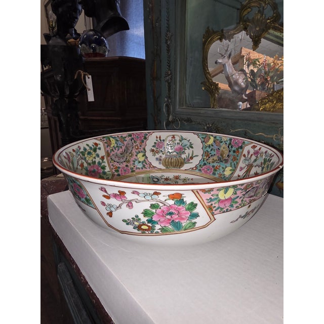 Japanese Large Antique Japanese Bowl With Staple Repairs For Sale - Image 3 of 17