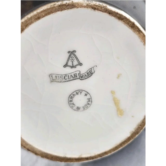 Antique 1890s Luscian Ware Vase Signed by Engelbert Brodel Hand Painted Germany For Sale - Image 10 of 11