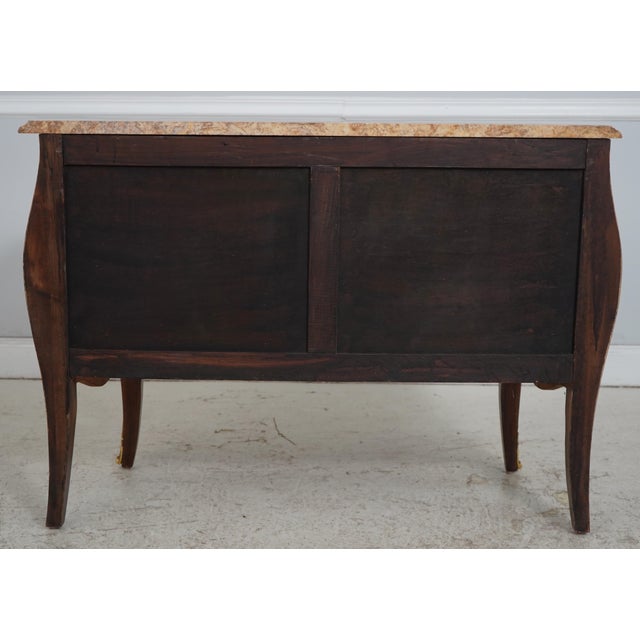 French Louis XV Vintage Marble Top Marquetry Commode For Sale - Image 17 of 17
