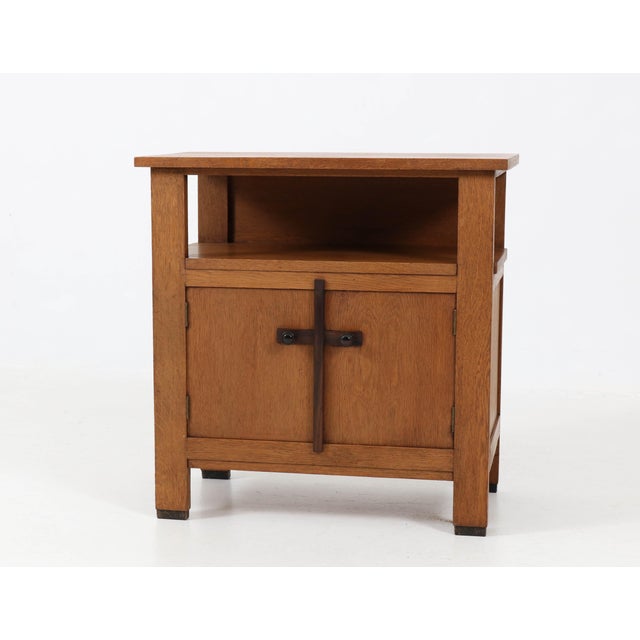 Dutch Art Deco Hague School Oak Tea Cabinet by J.C.Le Cointre, 1920s For Sale - Image 3 of 11