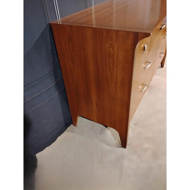 Drexel Mid 20th Century John Van Koert for Drexel Profile Mid Century Modern Lowboy Dresser Refinished For Sale - Image 4 of 10