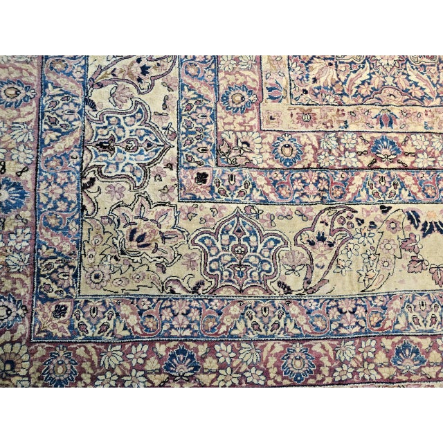 19th Century Oversized Persian Kerman Lavar Rug, Hand-Knotted Wool, Allover Tree of Life Pattern, Royal-Blue & Ivory, 14’ X 18’ For Sale - Image 16 of 17