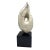 Biomorphic Marble Sculpture on Black Granite Base For Sale
