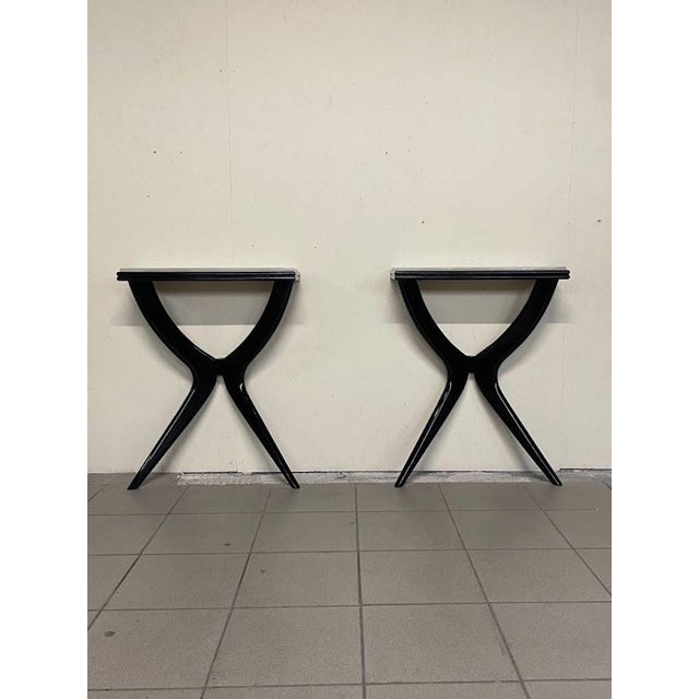 Black Italian Console Table, 1950s For Sale - Image 8 of 18
