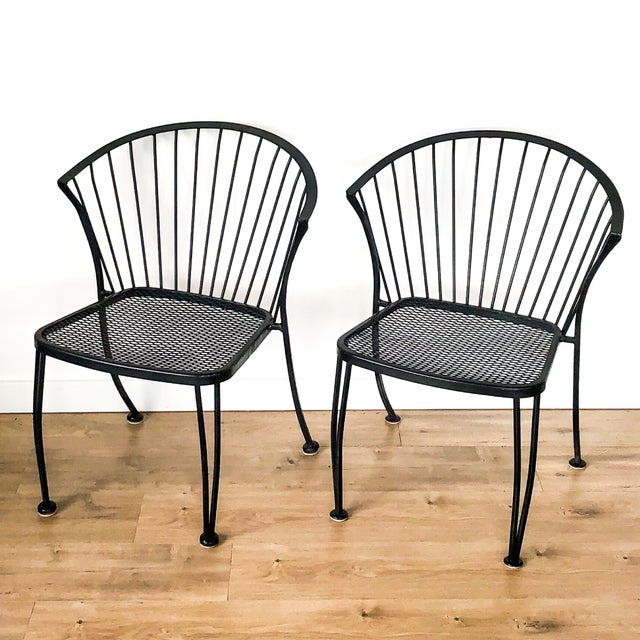 MidCentury Modern Woodard Pinecrest Wrought Iron Patio Set 3 Pieces Chairish