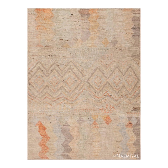 Primitive Tribal Nomadic Rustic Contemporary Modern Area Rug For Sale