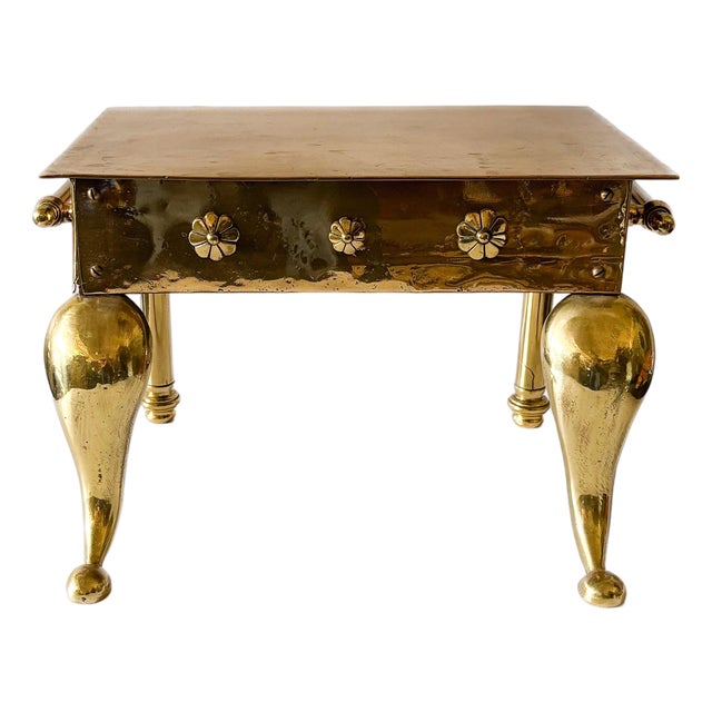 Antique English Copper & Brass Footman Stool C. 1800 For Sale