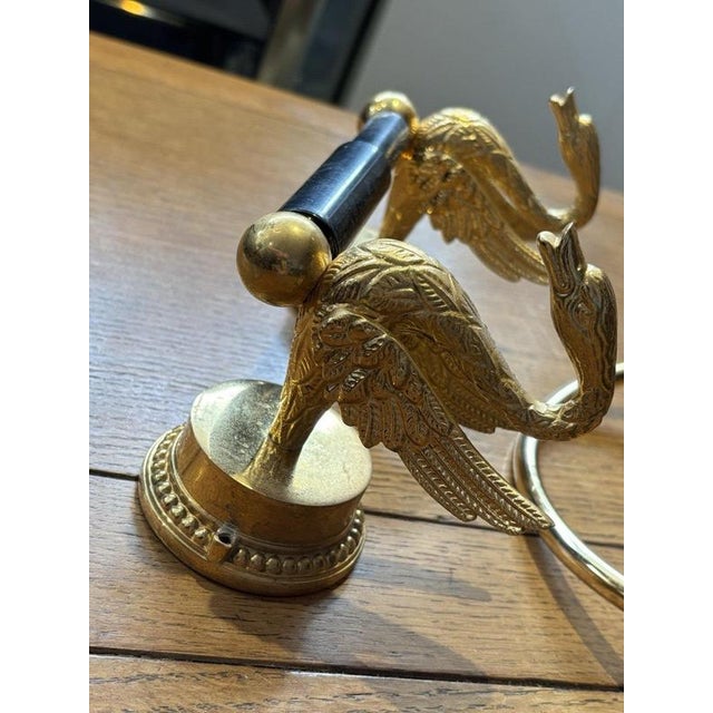 Vintage 1970's Gold Plated Swan Towel Holder And Toilet Roll Holder. Sizes :- Toilet roll holder 22/23 cms wide, 12 cms...