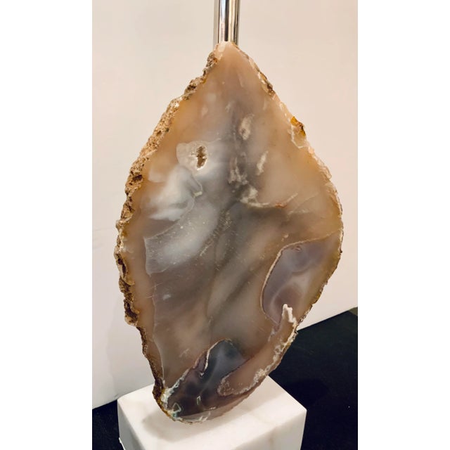 Contemporary Organic Modern Agate Table Lamp For Sale - Image 3 of 5