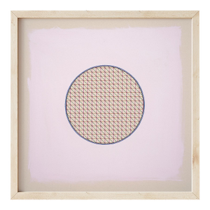 Pastel Lavender-Pink Abstract Minimal Circle Art Print by Emily Keating Snyder | 36 X 36 Print in Wood Frame