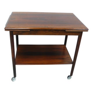 Danish Modern Extendable Side Table in Tulipwood from Dyrlund, 1960s For Sale