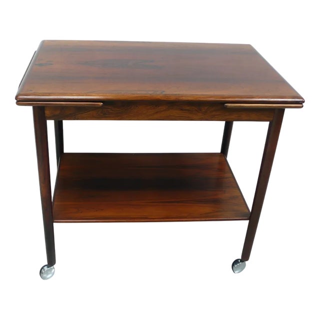 Danish Modern Extendable Side Table in Tulipwood from Dyrlund, 1960s For Sale