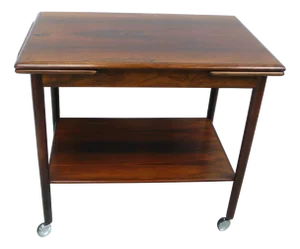 Danish Modern Extendable Side Table in Tulipwood from Dyrlund, 1960s