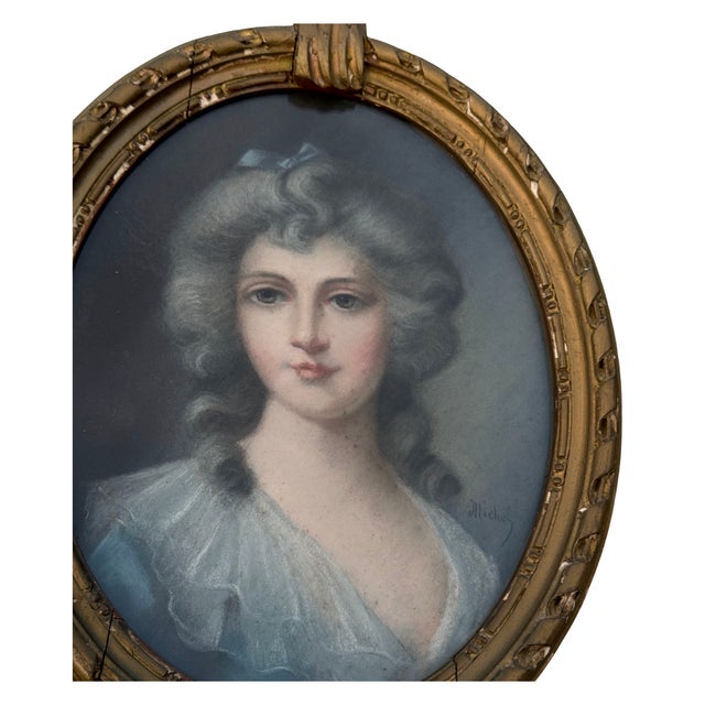 Large 19th Century Pastel Portrait of a Lady For Sale In Raleigh - Image 6 of 11