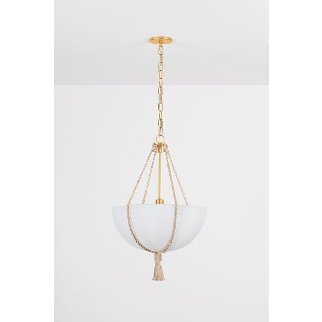 Hudson Valley Lighting Hudson Valley Lighting Amberley 20 in. 1 Light Pendant in Vintage Gold Leaf Finish For Sale - Image 4 of 11