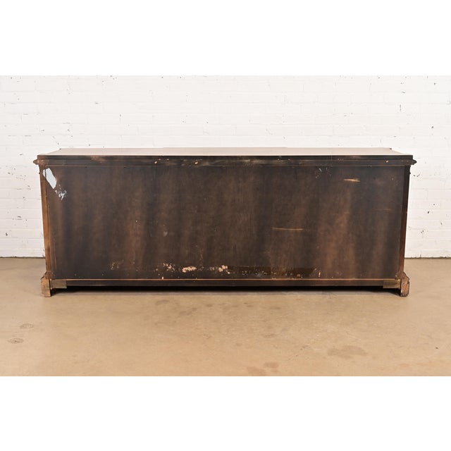 Karges French Regency Louis XVI Burled Walnut Triple Dresser or Credenza For Sale - Image 14 of 15