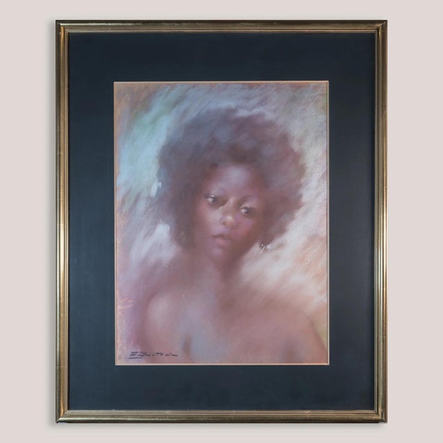 Portrait of a Young Woman, 1950s, Pastel, Drawing For Sale - Image 3 of 7
