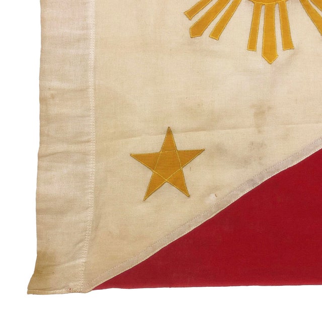 Rustic Vintage Cotton Sewn Flag of the Philippines For Sale - Image 3 of 5