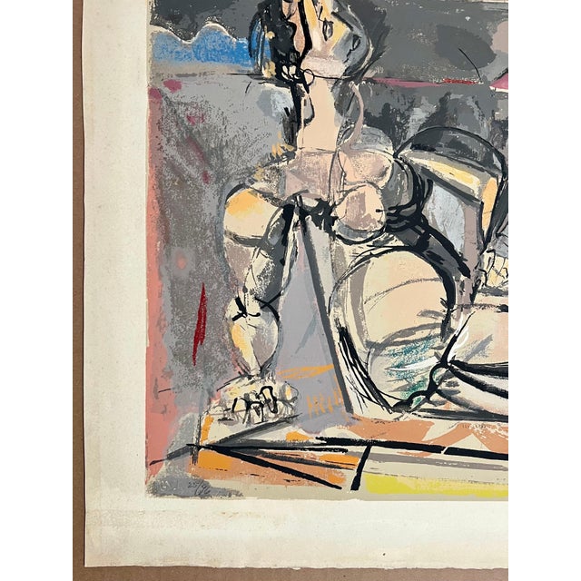 Printmaking Materials Max Weber, American Modernist Cubist Lithograph Screenprint "Reclining Woman" Max Weber, 1956 For Sale - Image 7 of 13