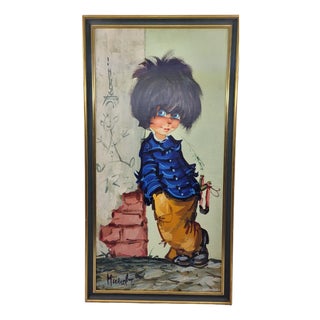 Michel Thomas, P'tits Poulbots (Little Poulbots), France, 1970, Oil on Canvas For Sale