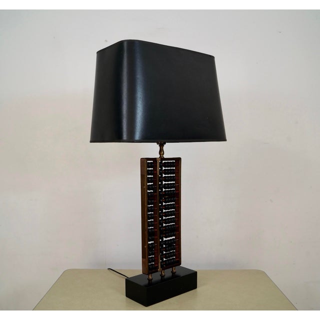 Mid-Century Modern 1950s Asian Modern Abacus Table Lamp For Sale - Image 3 of 12