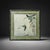 Asian Late 20th Century East Asian Ink Wash Style Bird Painting in Green Silk Mat For Sale - Image 3 of 6