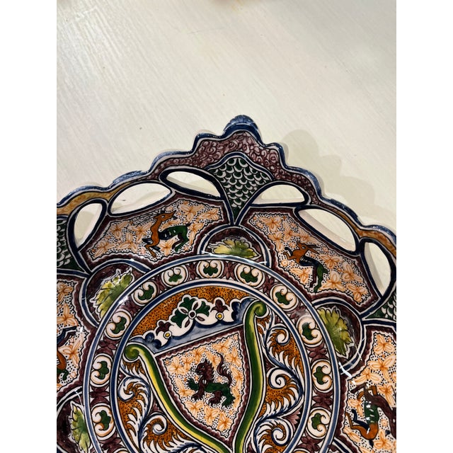 Coimbra Ceramic - Hand Painted Portuguese Fruit Basket 3 For Sale - Image 4 of 14