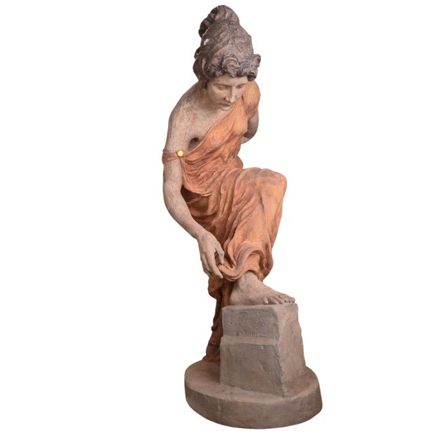 Art Nouveau Figure Lady in Evening Dress, 1900, Plaster For Sale - Image 8 of 12