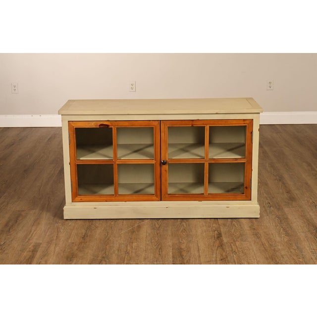 Pier 1 Imports Painted Farmhouse Style Two Tone Media Console For Sale - Image 17 of 18