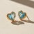 Not Yet Made - Made To Order Geometric Heart Topaz Stud Earrings, Silver, Gold, Pair For Sale - Image 5 of 10