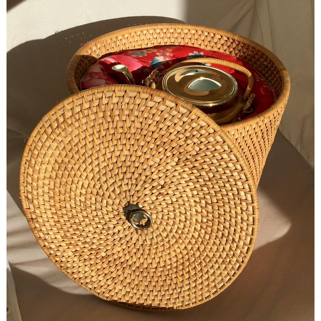 Chinese Tea Basket With Teapot Chairish