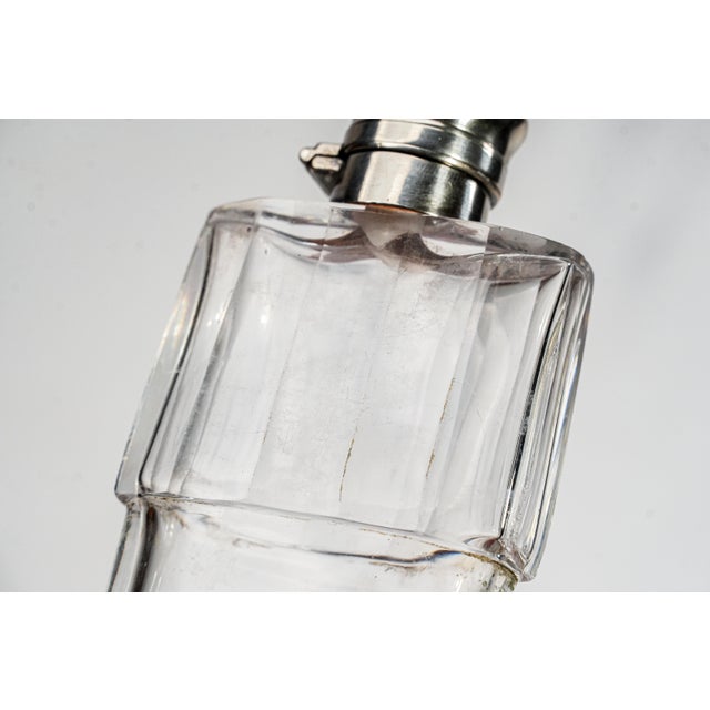 Miniature Antique Gorham Faceted Crystal Antique Sterling Silver Flask For Sale - Image 13 of 15