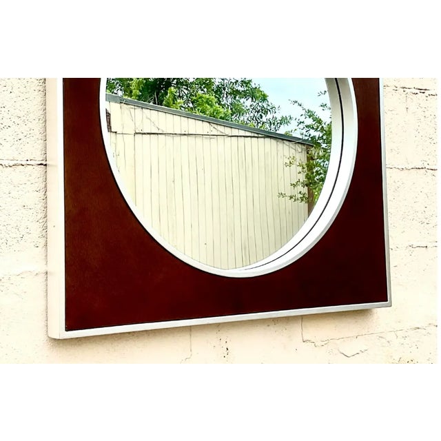 Vintage Contemporary Majestic Company Brushed Chrome Circle Mirror For Sale - Image 10 of 12