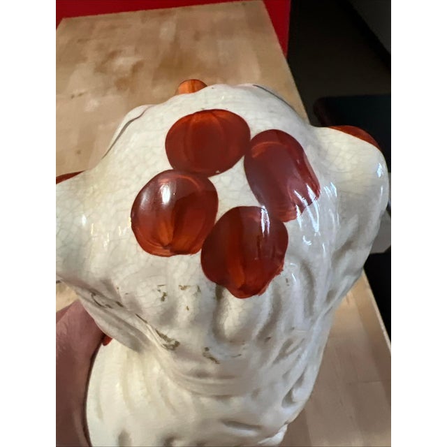 Orange Pair of Antique Decorated Staffordshire Dogs, Circa 1860's For Sale - Image 8 of 16