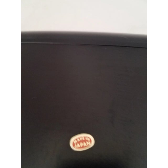 1980s 1980s Japanese Satsuma Black Lacquer Plastic Serving Tray For Sale - Image 5 of 7