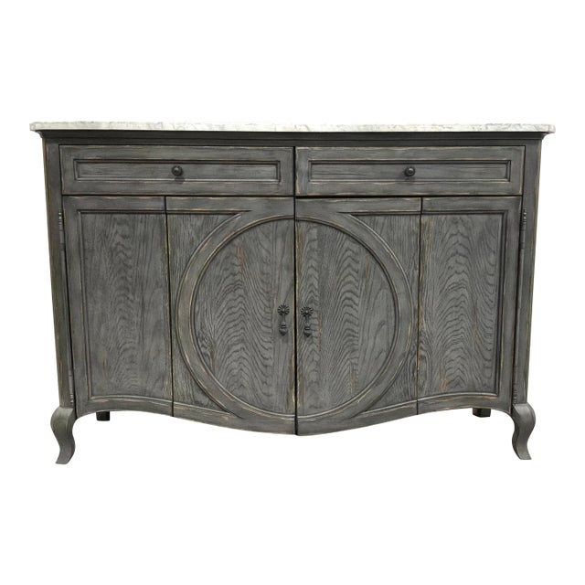Hooker Furniture Gray Distressed Wood Melange Credenza For Sale
