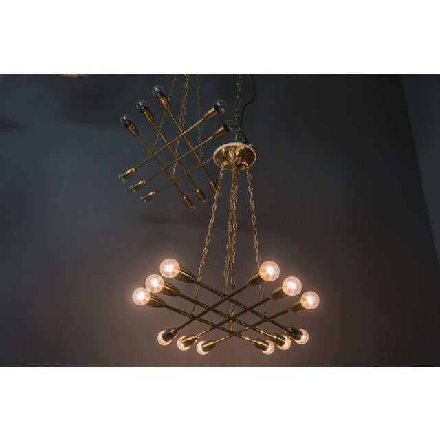 Mid-Century Modern Chandeliers by Rupert Nikoll, 1950s, Set of 2 For Sale - Image 3 of 18