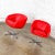 Mid-Century Modern Late 20th Century MCM Swivel Bucket Chairs New Red Vinyl Faux Leather & Chrome X Base by Shelby Williams For Sale - Image 3 of 13