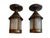 These will look great outdoors or indoors. Original brass lanterns with genuine cylindrical art glass. Such a great pair...