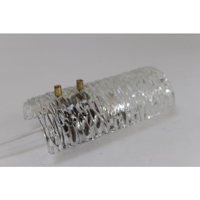 Mid-Century Swedish Glass and Brass Sconce attributed to Carl Fagerlund for Orrefors, 1960s For Sale - Image 6 of 15