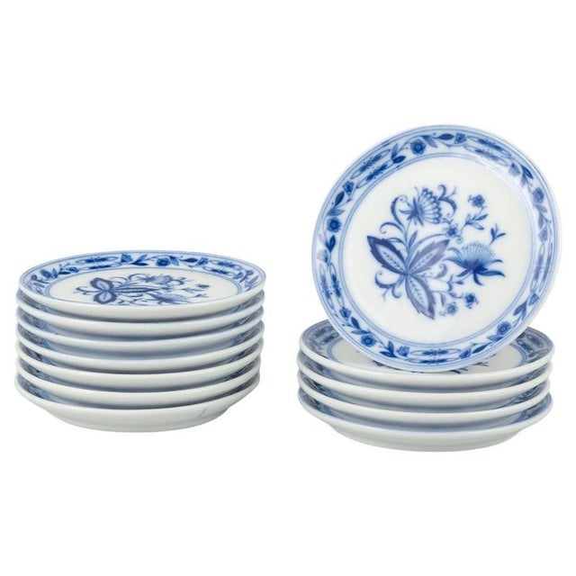 Small Plates with Floral Motif from J. Kronester, Germany, Set of 12 For Sale - Image 5 of 5