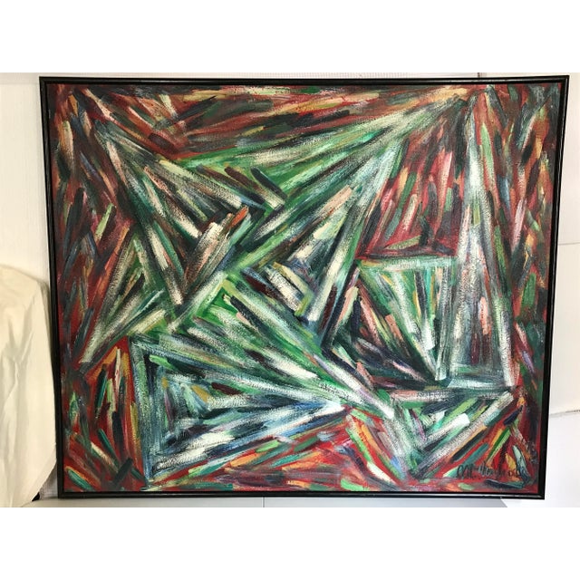 Abstract Iron Kites Original Abstract Expressionism Oil Painting by Monique Nichols For Sale - Image 3 of 12