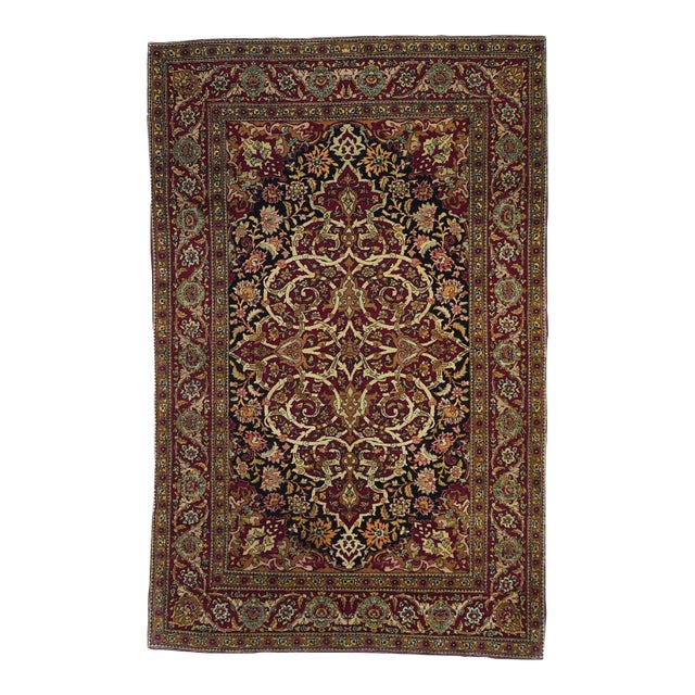 Antique Tehran Rug 4'8'' x 7'4'' For Sale