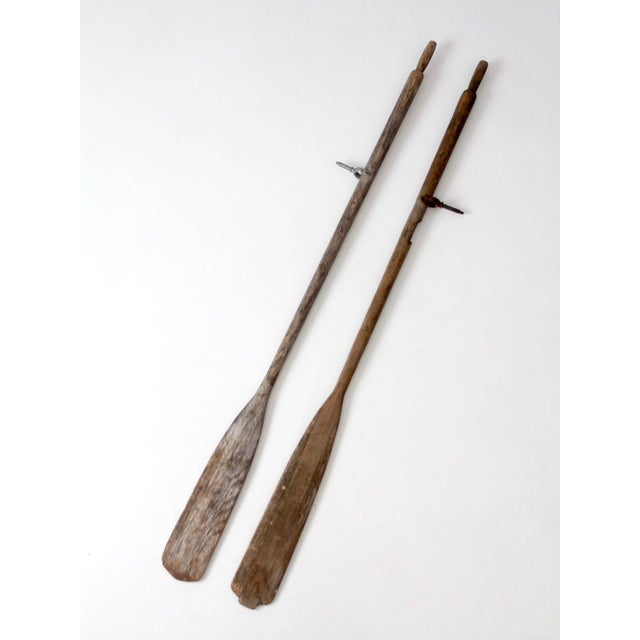 Brown Vintage Wooden Boat Oars Pair For Sale - Image 8 of 15