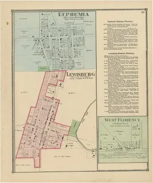 Antique Map of Euphemia, Lewisburg & West Florence, 1871