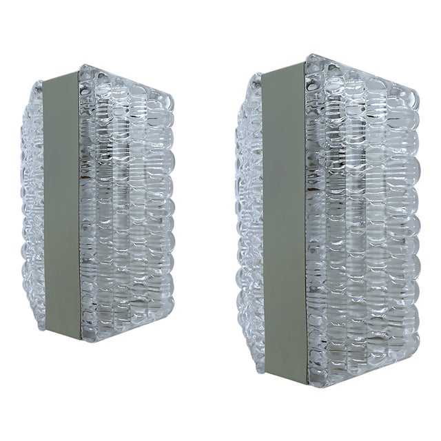 Vintage Glass Sconces from Kaiser, Set of 2 For Sale
