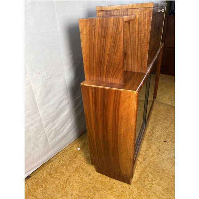 Vintage Art Deco Burr Walnut Display Cabinet, 1930s For Sale - Image 11 of 13